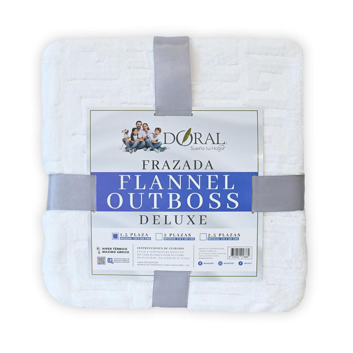 DORAL - Frazada Deluxe 1.5 plazas Blanco