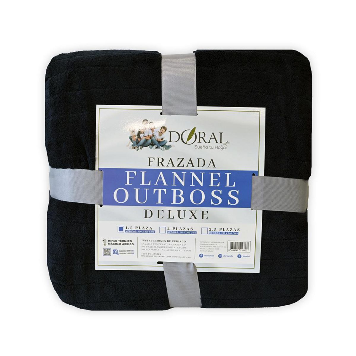 DORAL - Frazada DELUXE 1.5 plazas AZUL OSCURO