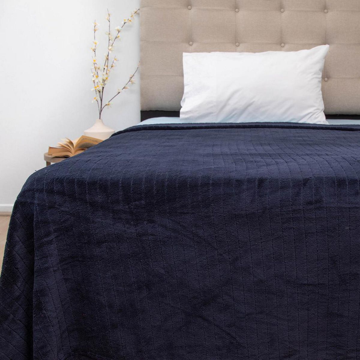 DORAL - Frazada DELUXE 1.5 plazas AZUL OSCURO