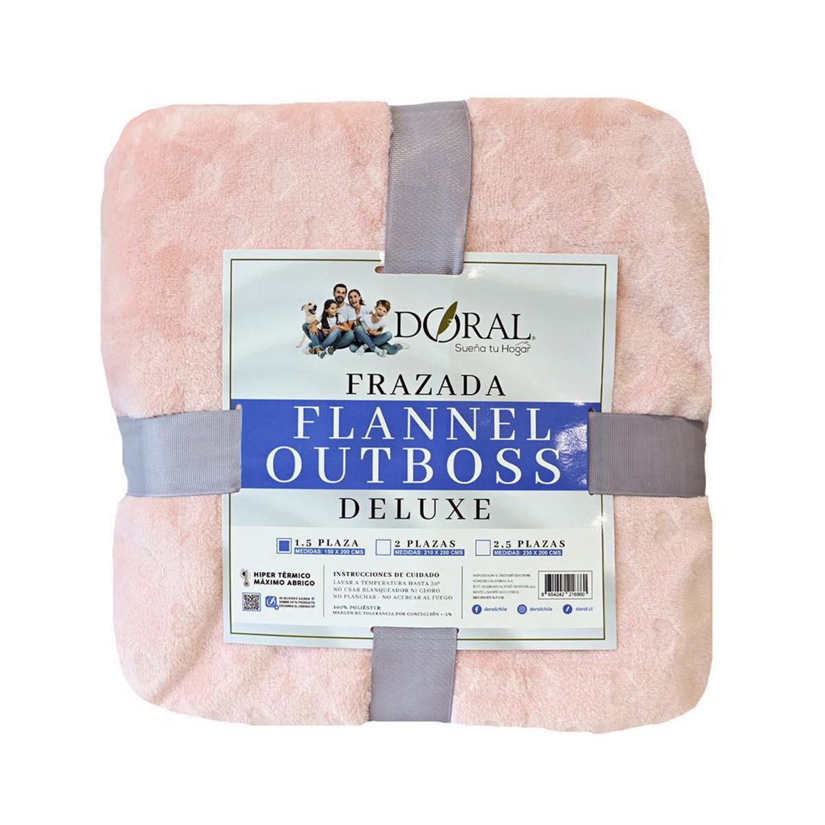 DORAL - Frazada Deluxe 1.5 plazas Damasco