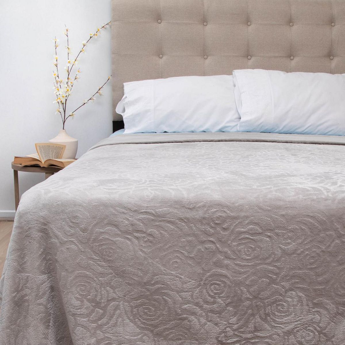 DORAL - Frazada Deluxe 2 plazas Gris