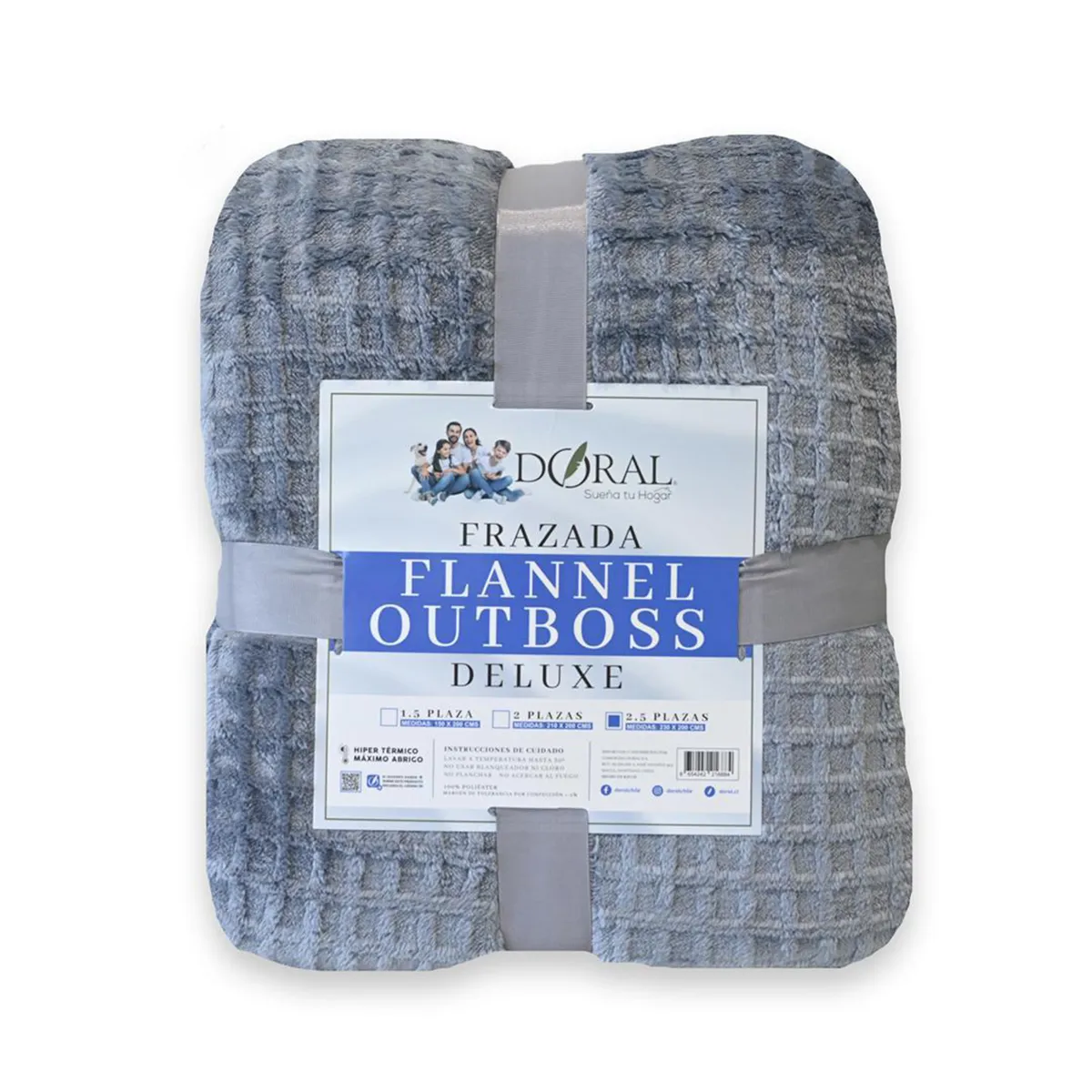 DORAL - Frazada Deluxe 2 plazas Celeste