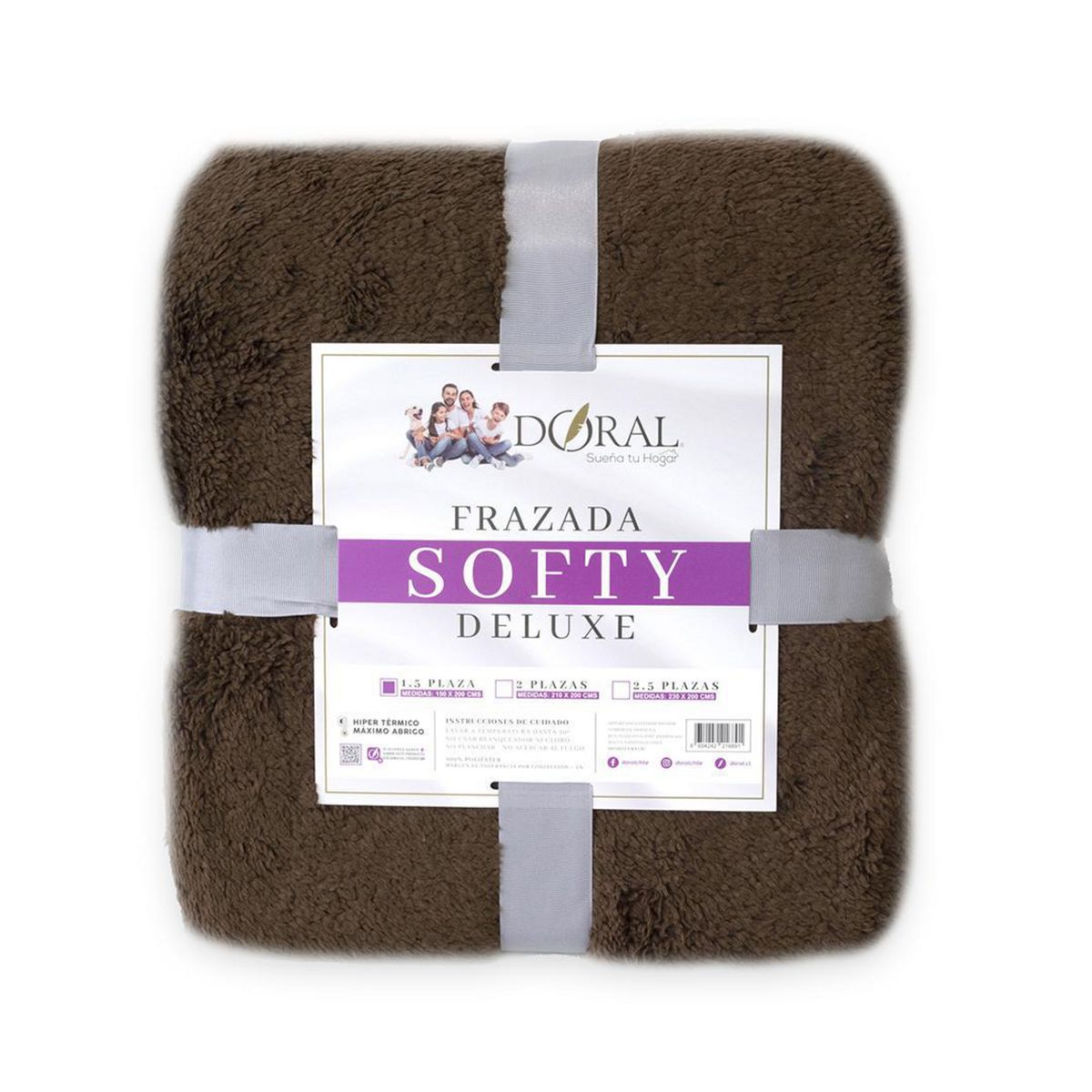 DORAL - Frazada Deluxe 1.5 plazas Café