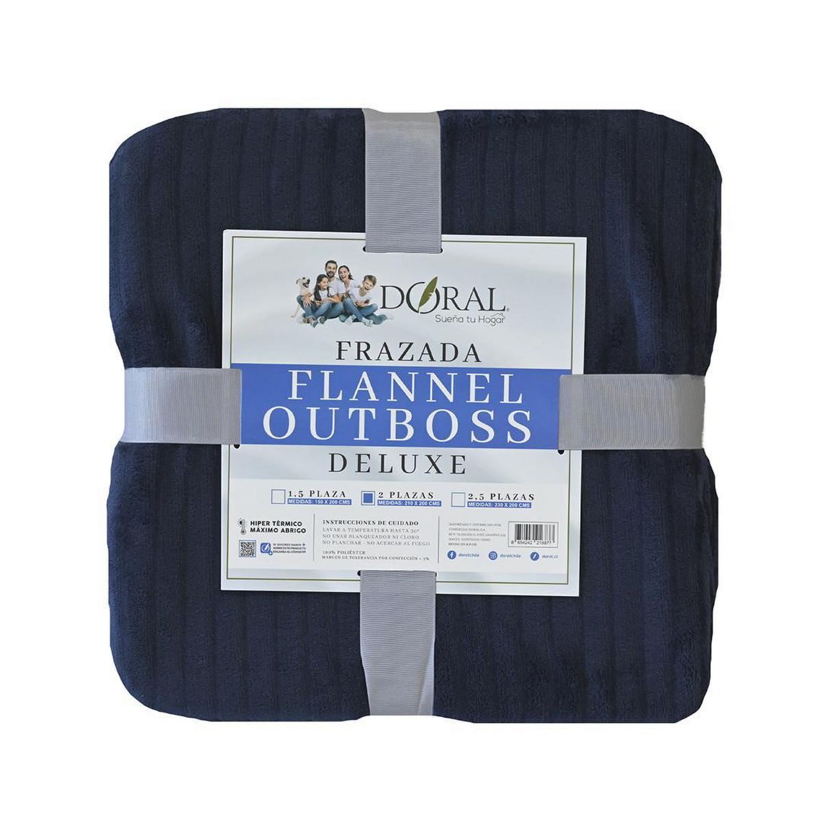 DORAL - Frazada Deluxe 2 plazas Azul Oscuro