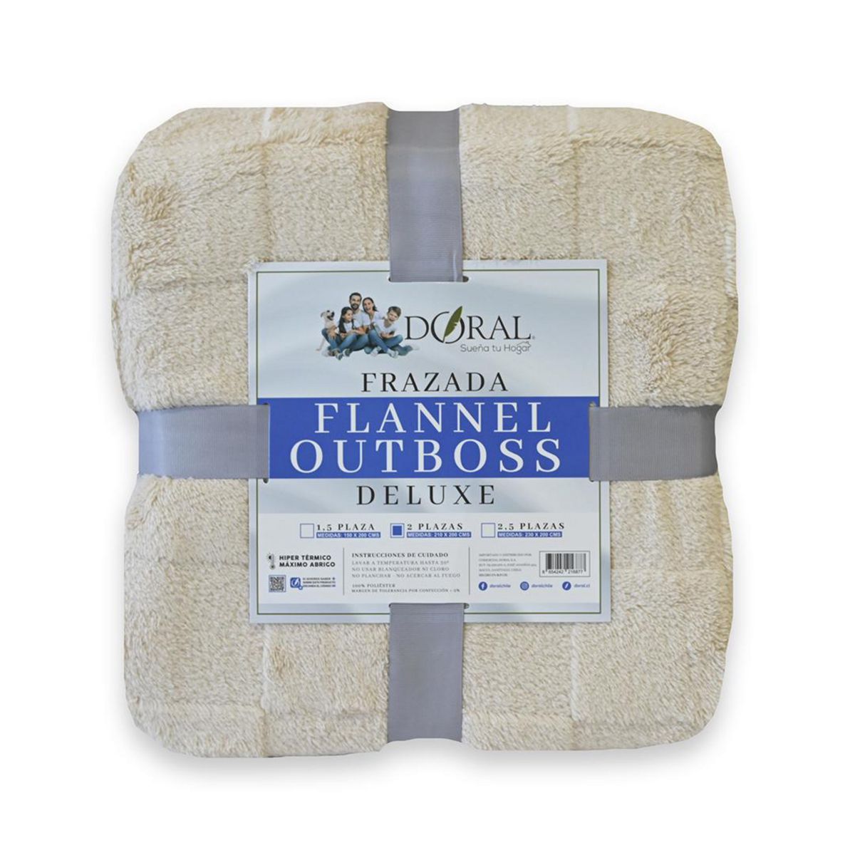 DORAL - Frazada Deluxe 2 plazas Beige