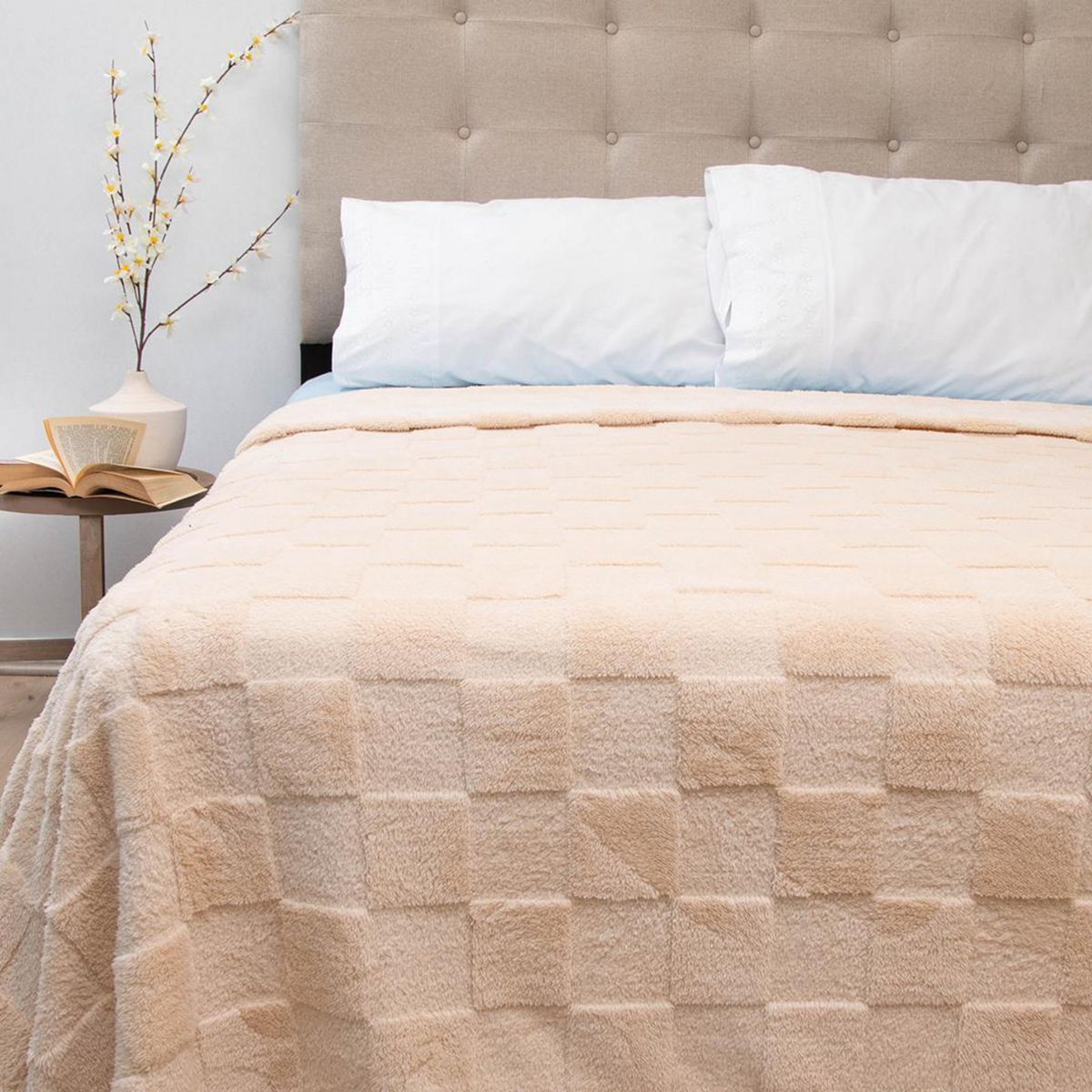 DORAL - Frazada Deluxe 2 plazas Beige