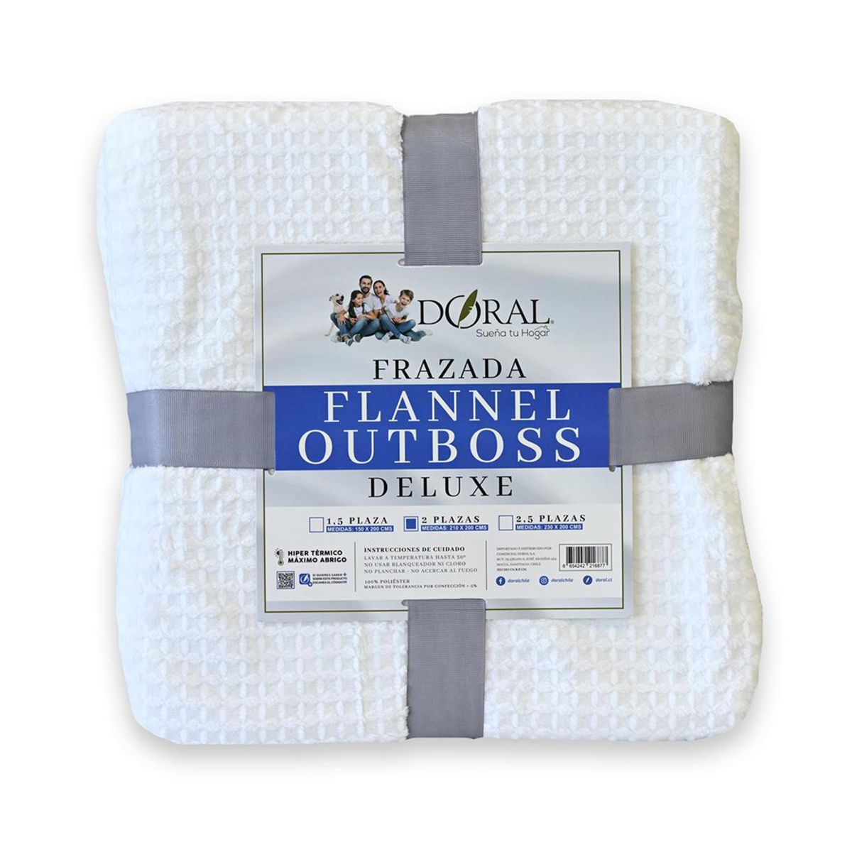 DORAL - Frazada Deluxe 2 plazas Blanco