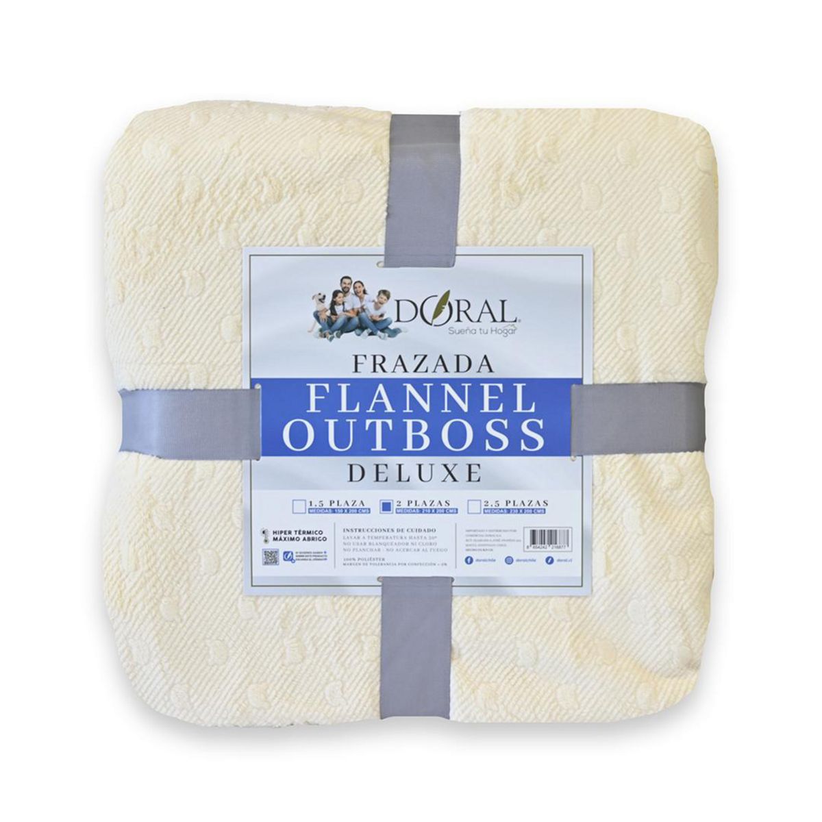 DORAL - Frazada Deluxe 2 plazas Crudo