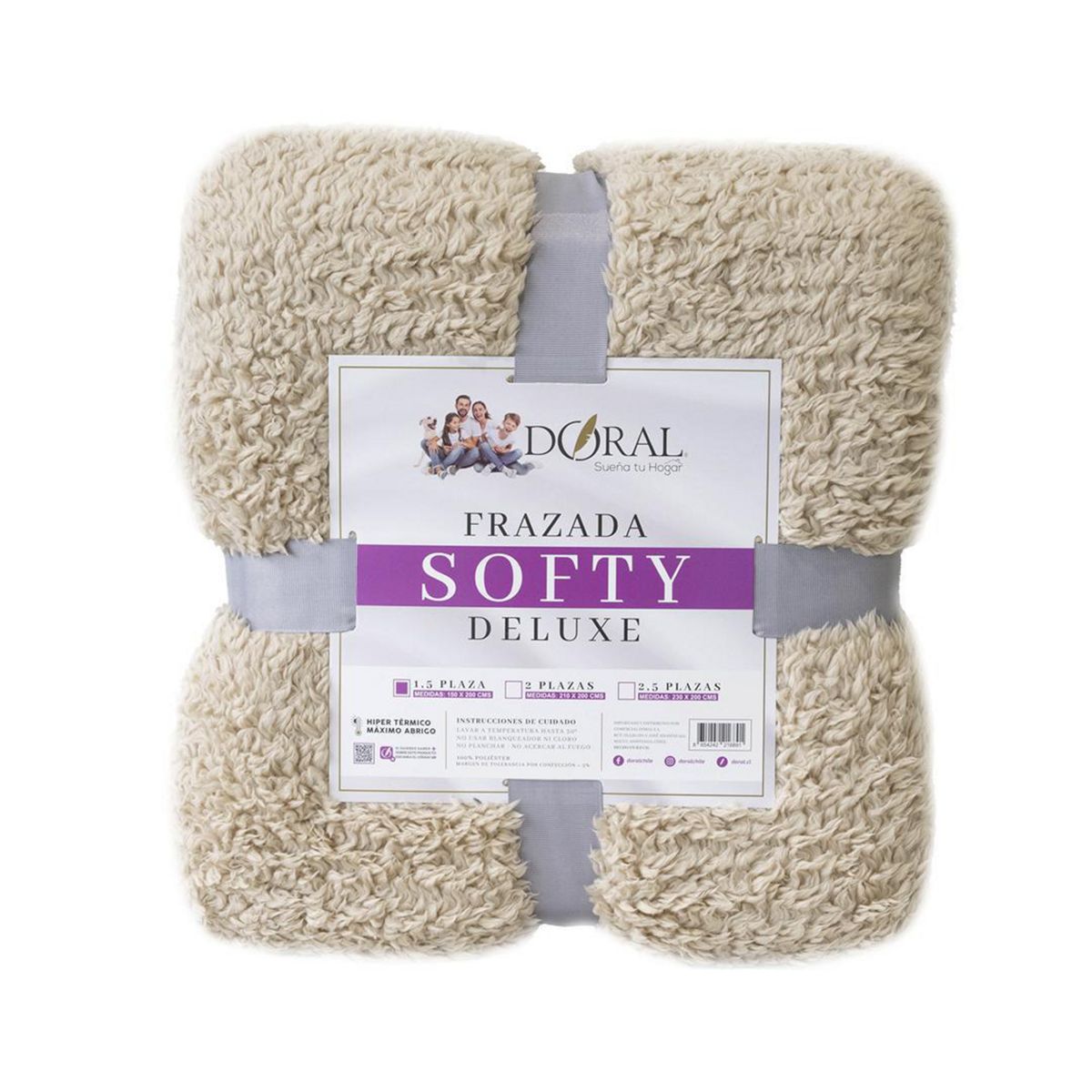DORAL - Frazada Deluxe 1.5 plazas Beige