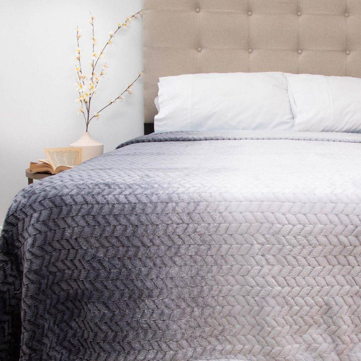 DORAL - Frazada Deluxe 2 plazas Gris