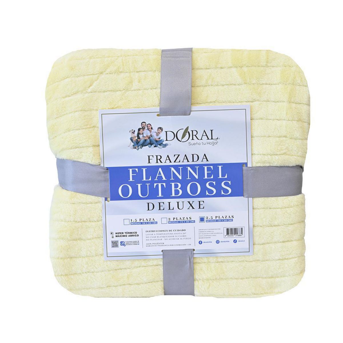 DORAL - Frazada Deluxe 2 plazas Amarillo