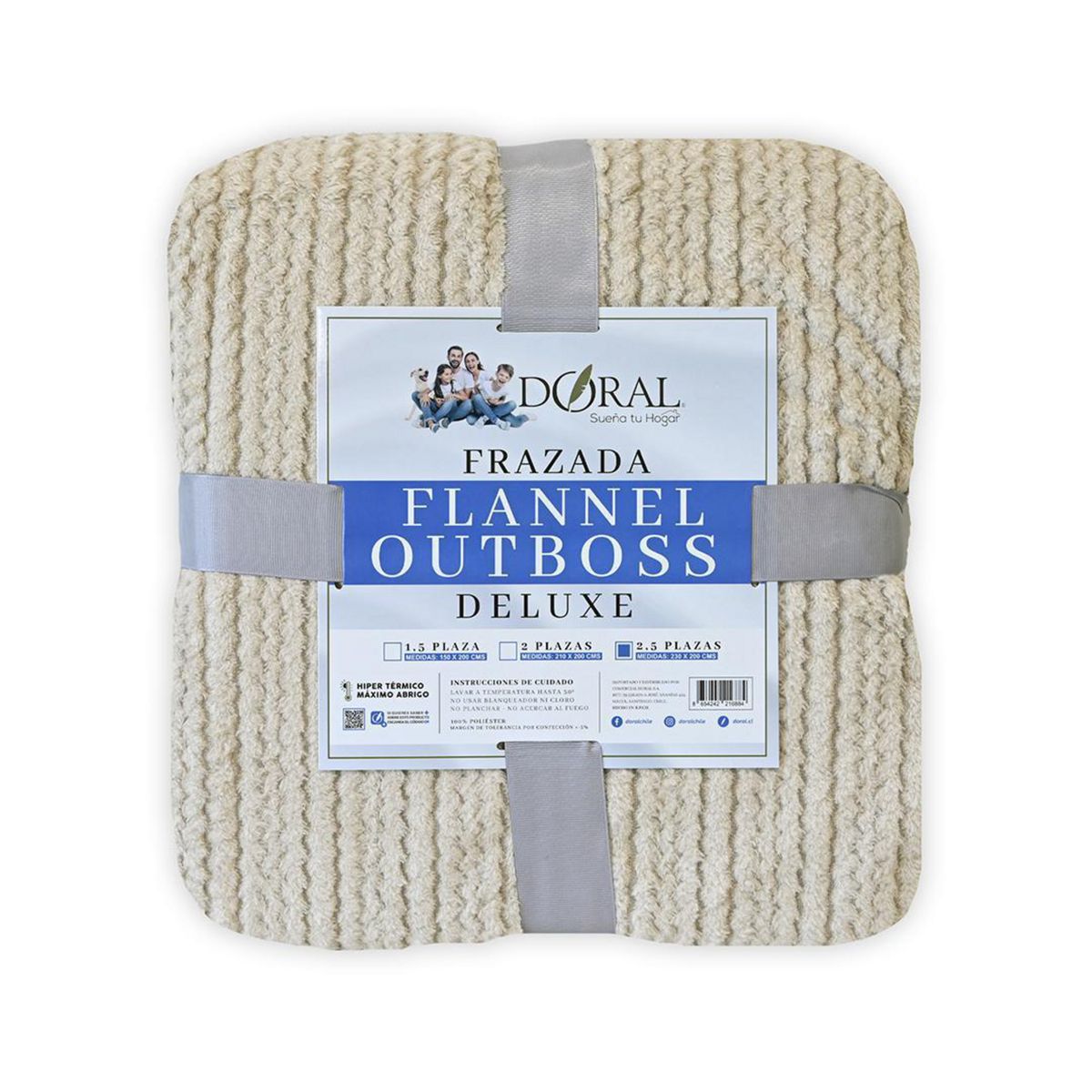 DORAL - Frazada Deluxe 2 plazas Beige