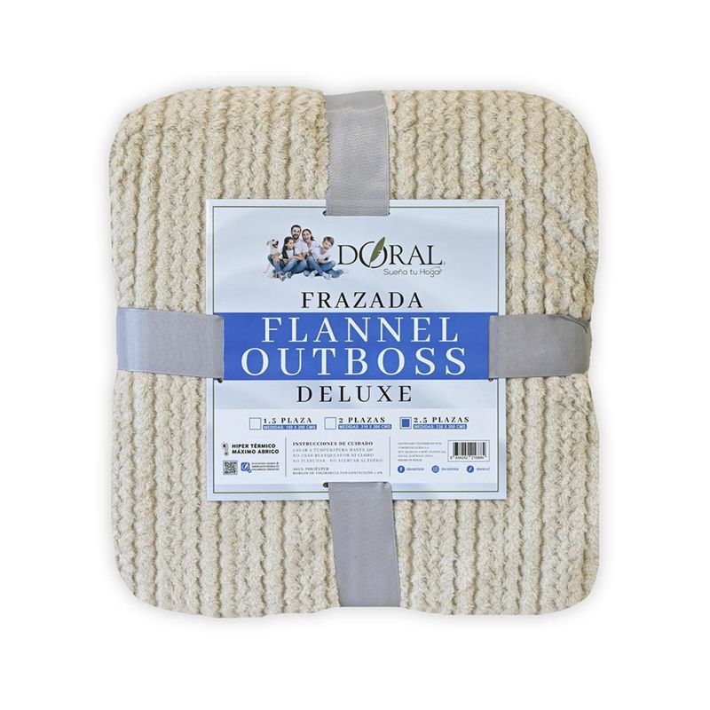 DORAL - Frazada Deluxe 2 plazas Beige
