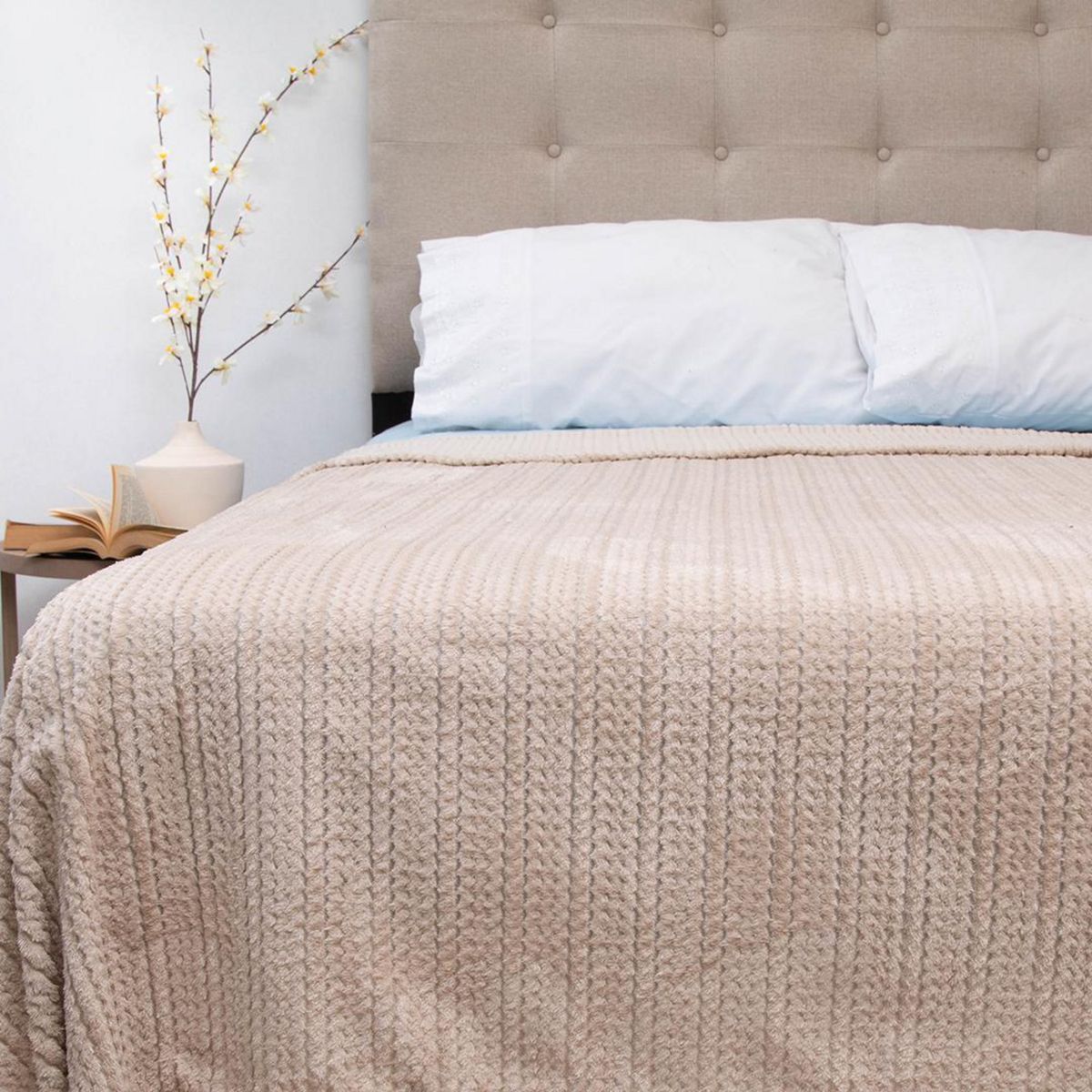 DORAL - Frazada Deluxe 2 plazas Beige