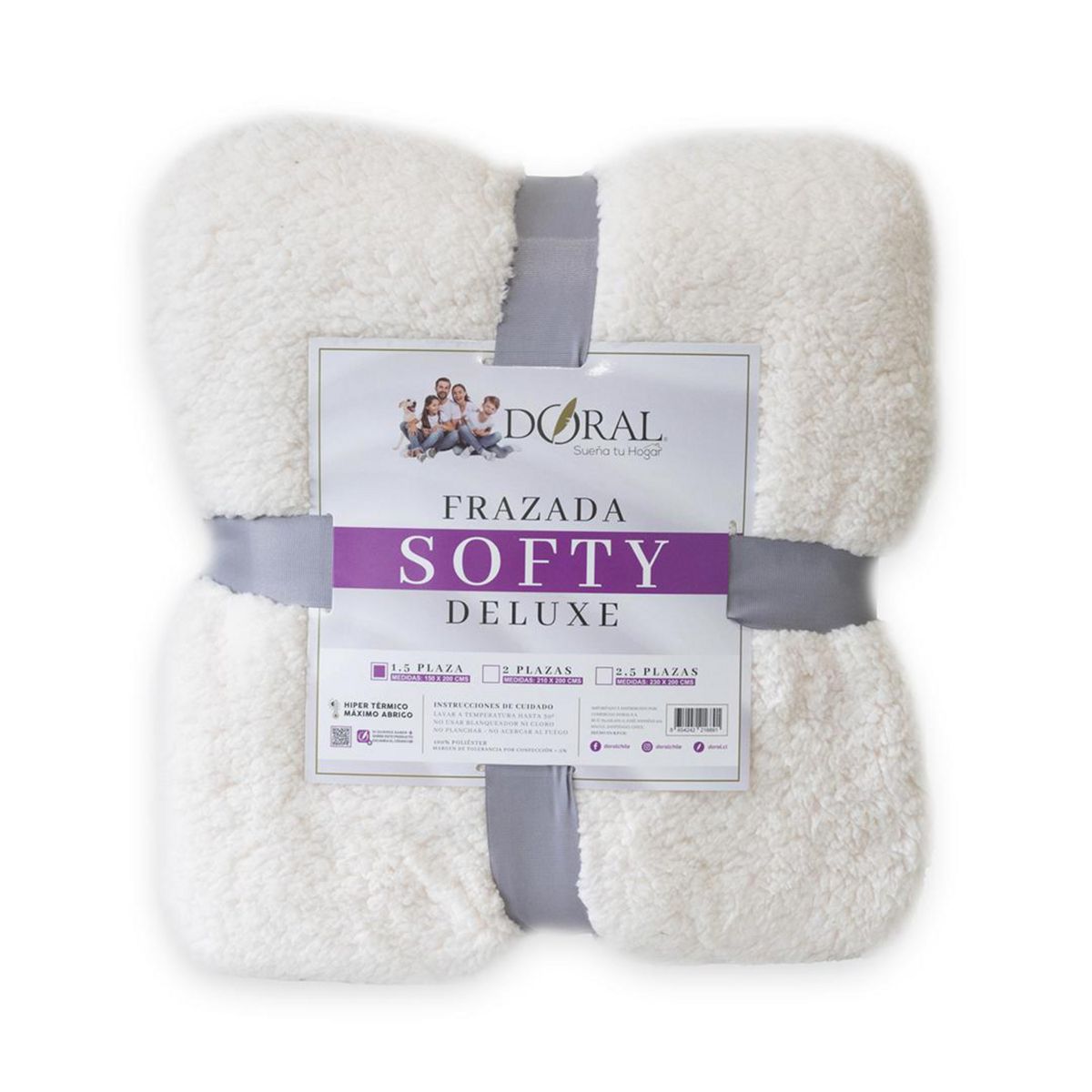 DORAL - Frazada Deluxe 1.5 plazas Blanco