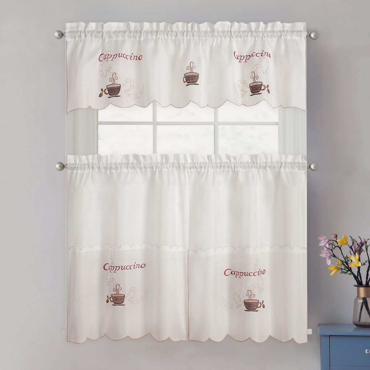 DORAL - Set de Cortinas De cocina 148x40 cm Mix