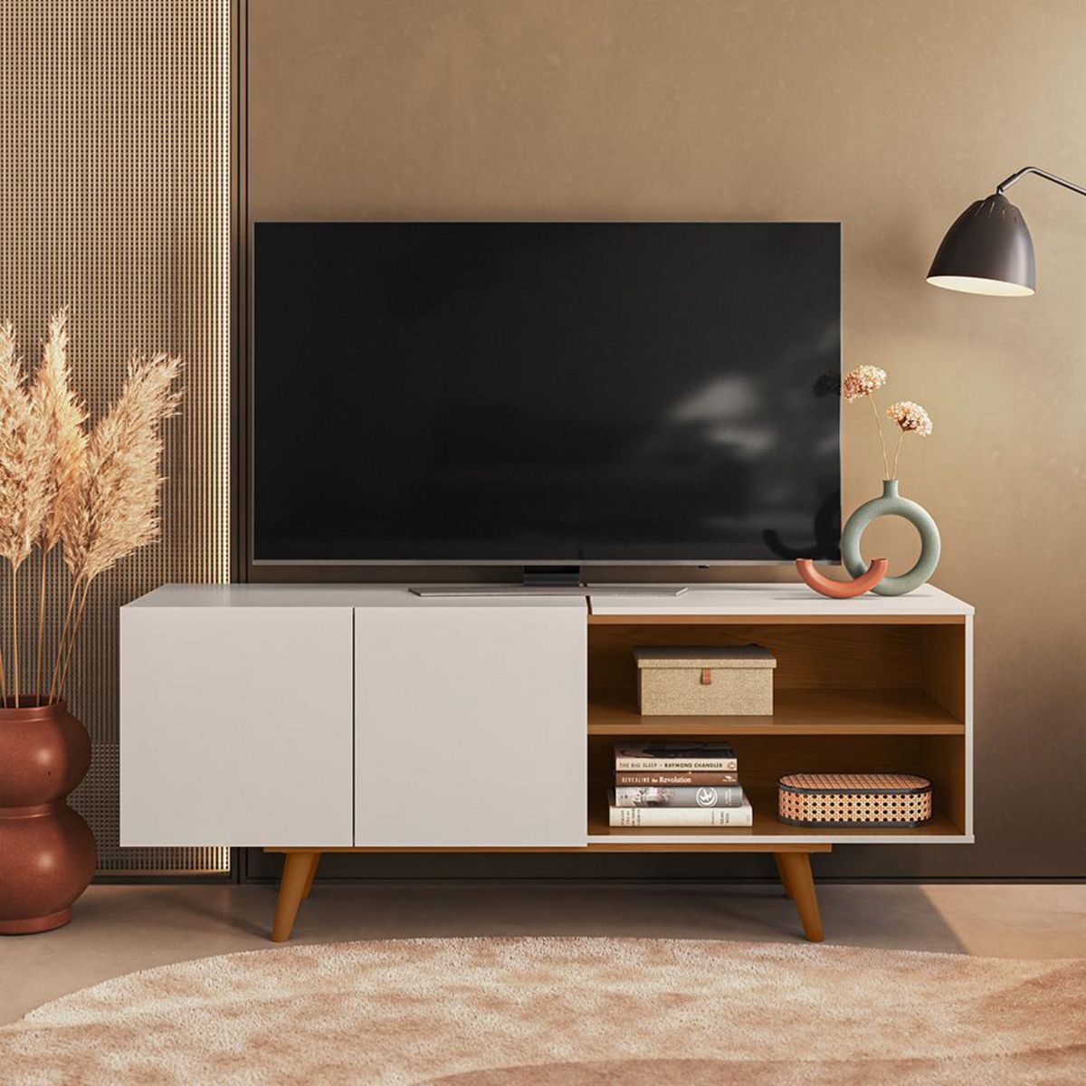 DI PORETTI - Rack TV 55 " Aldan Blanco 136x54.6x36.3 cm