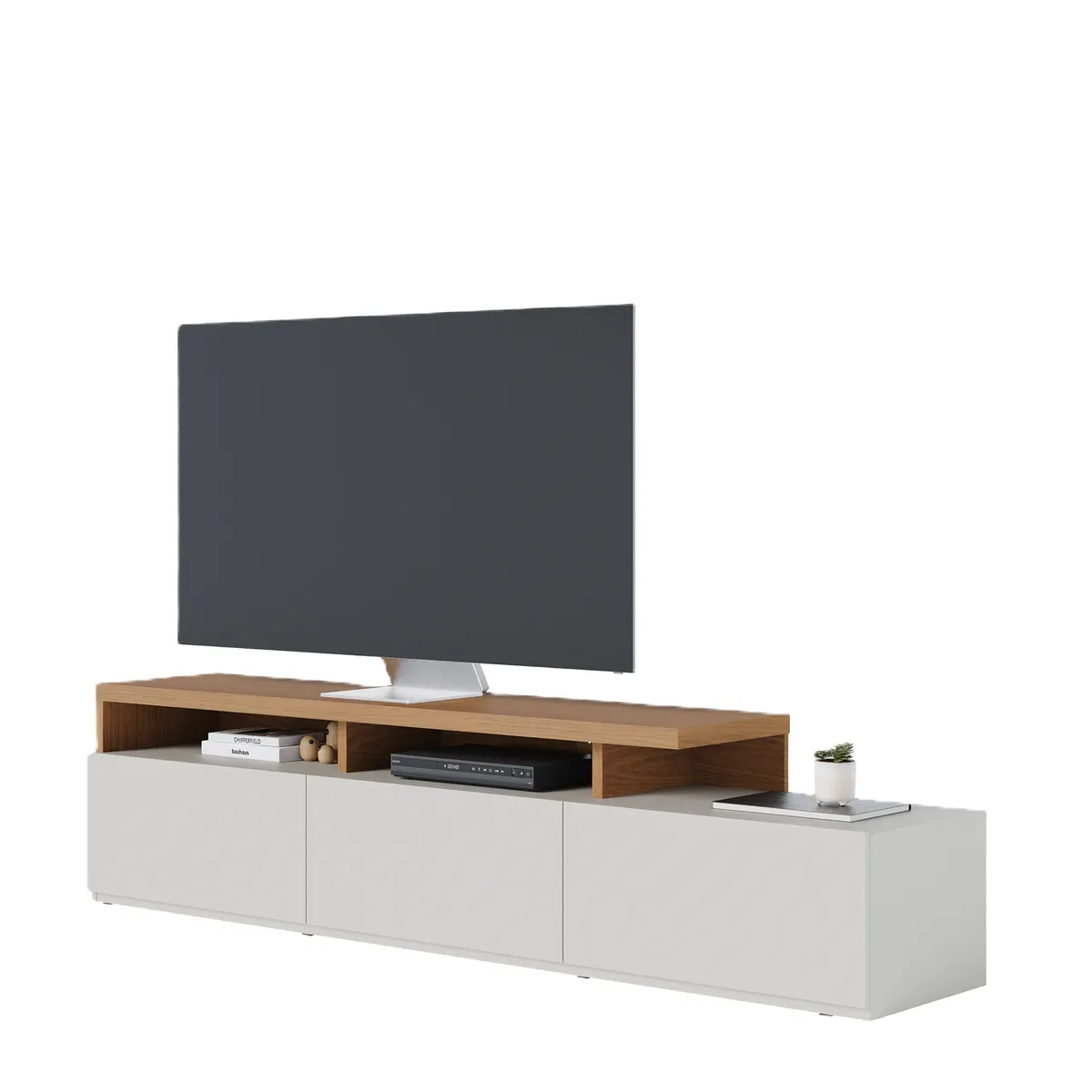 DI PORETTI - Rack TV 70 " Logan Blanco 210x50.6x45.6 cm