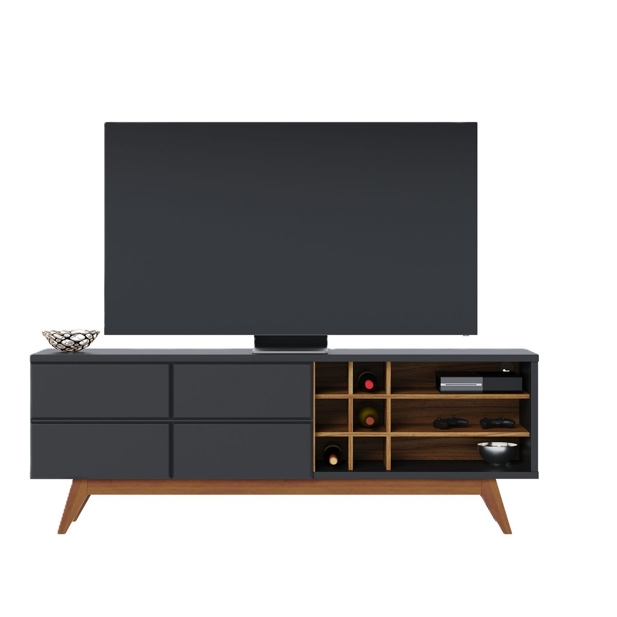 DI PORETTI - Rack TV 75 " Noronha Negro 180x64.2x36.5 cm