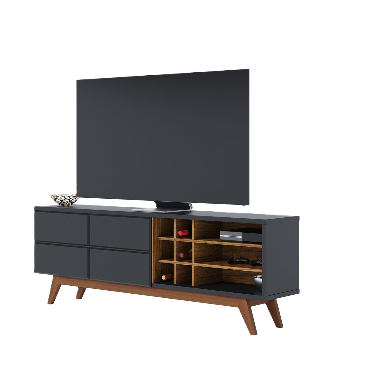 DI PORETTI - Rack TV 75 " Noronha Negro 180x64.2x36.5 cm