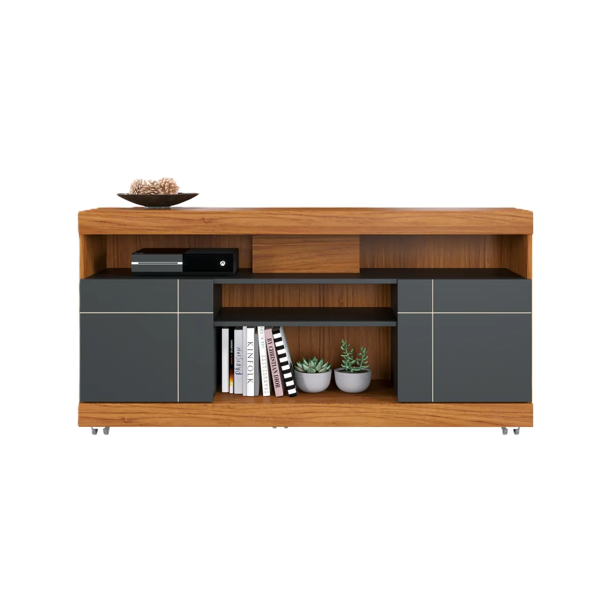 DI PORETTI - Rack TV 47 " Yara Negro 136x68.9x37.4 cm