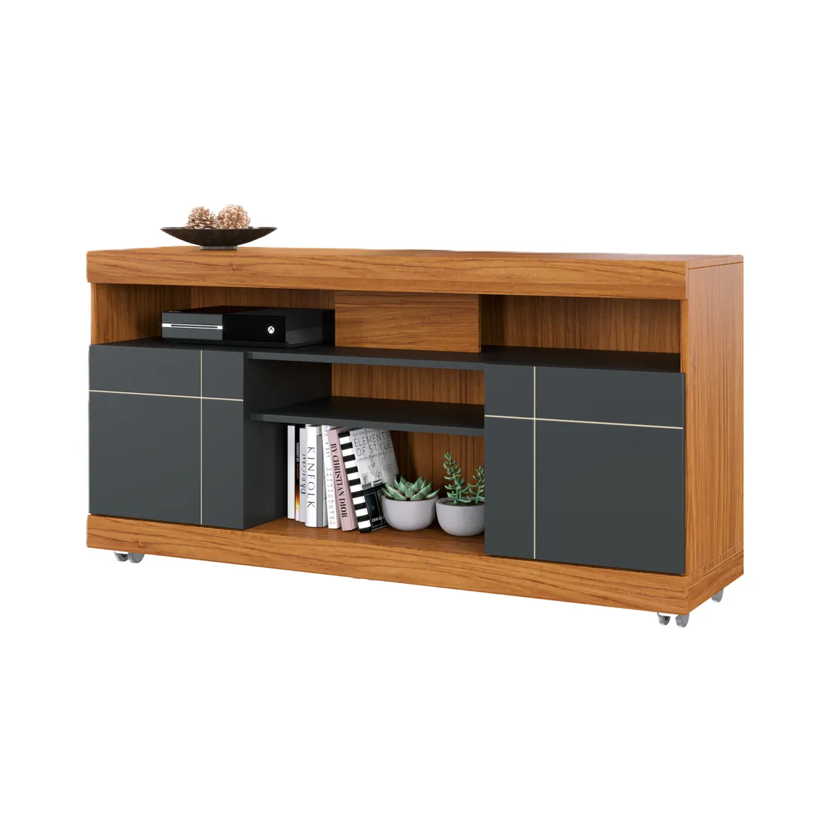 DI PORETTI - Rack TV 47 " Yara Negro 136x68.9x37.4 cm