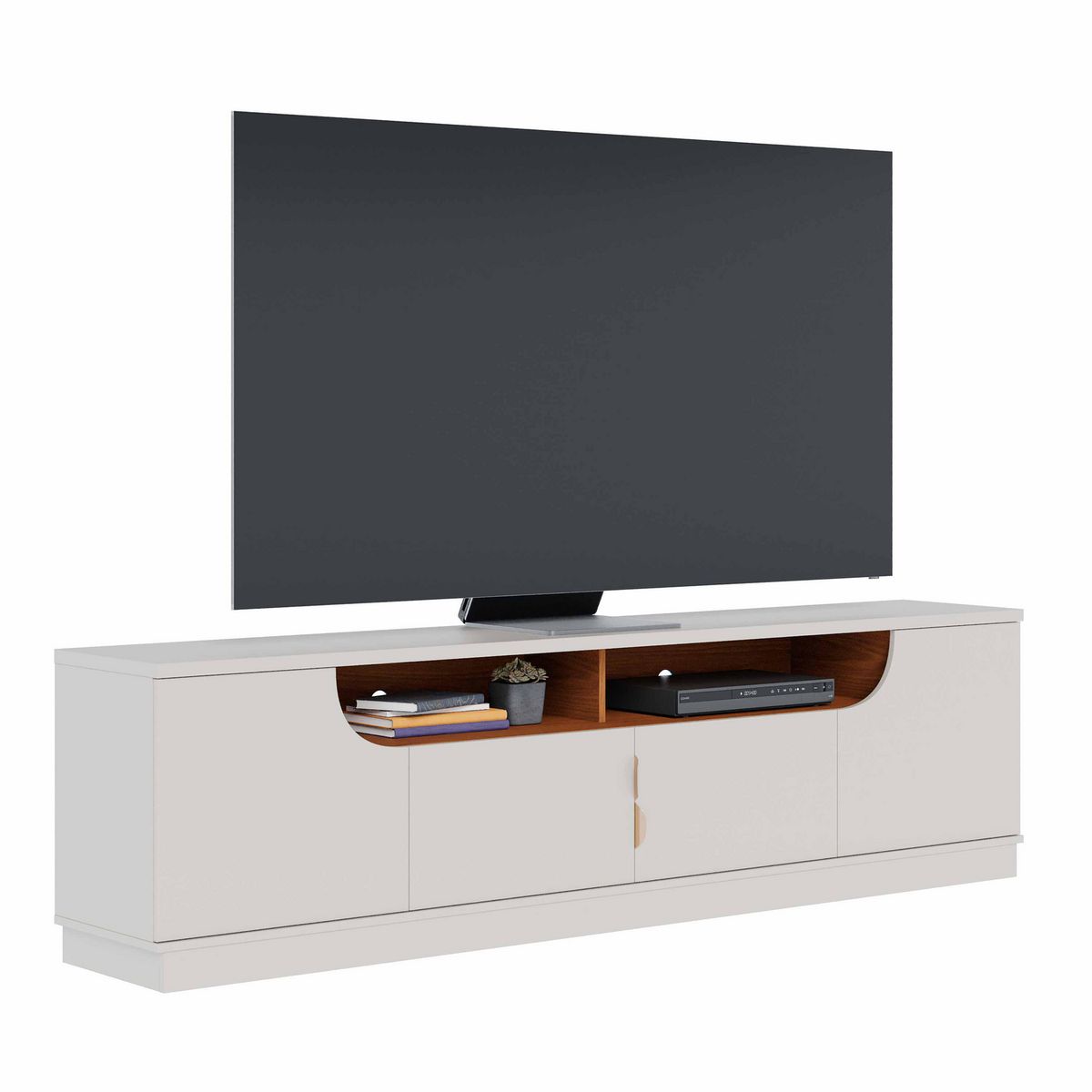 DI PORETTI - Rack TV 75 " Santorini Blanco 200x55.8x38 cm