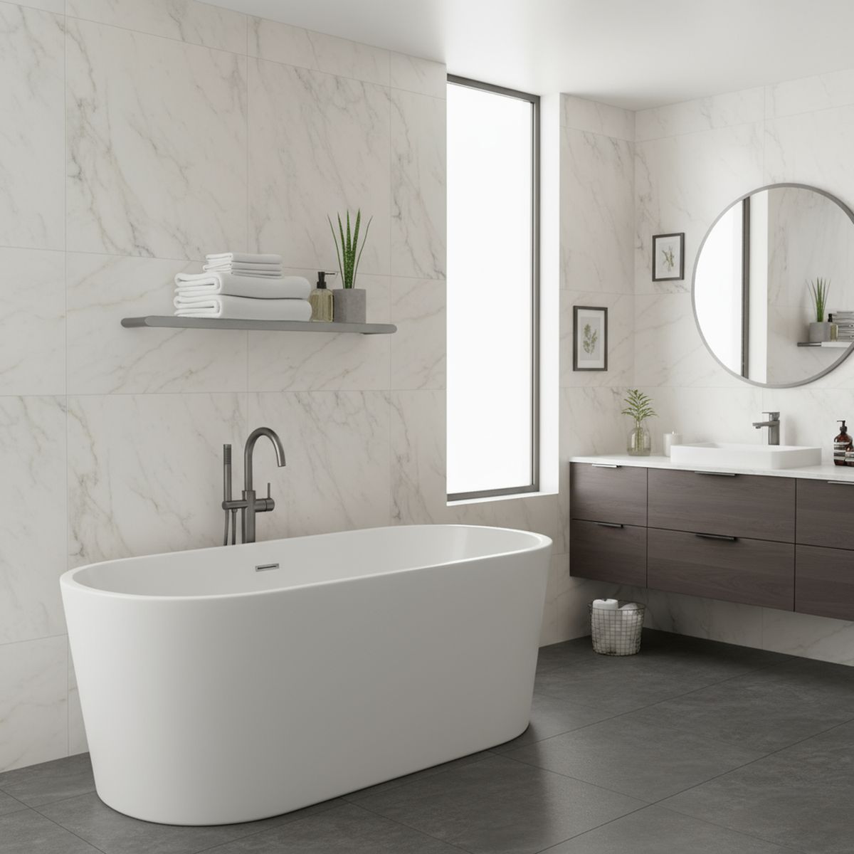 KLIPEN - Repisa de vidrio gun grey 50 cm