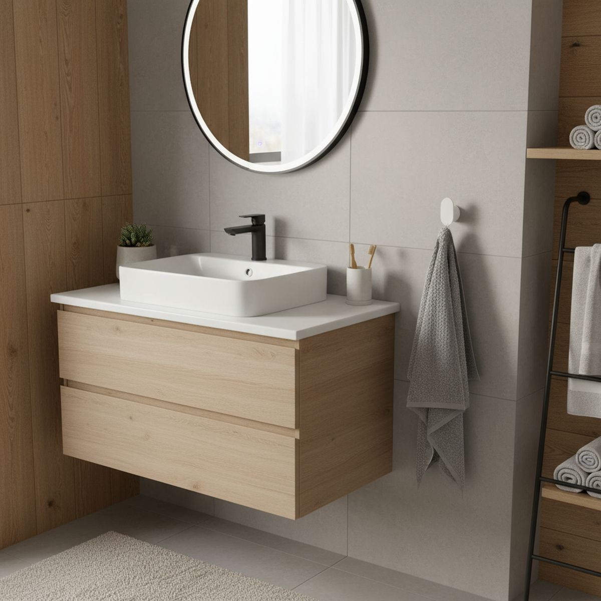 KLIPEN - Percha de baño blanco mate