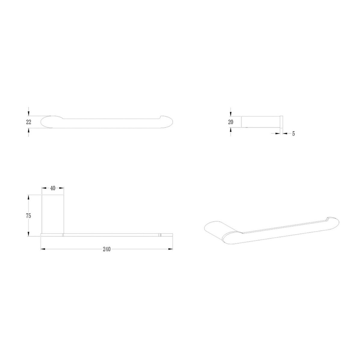 KLIPEN - Toallero de baño gun grey