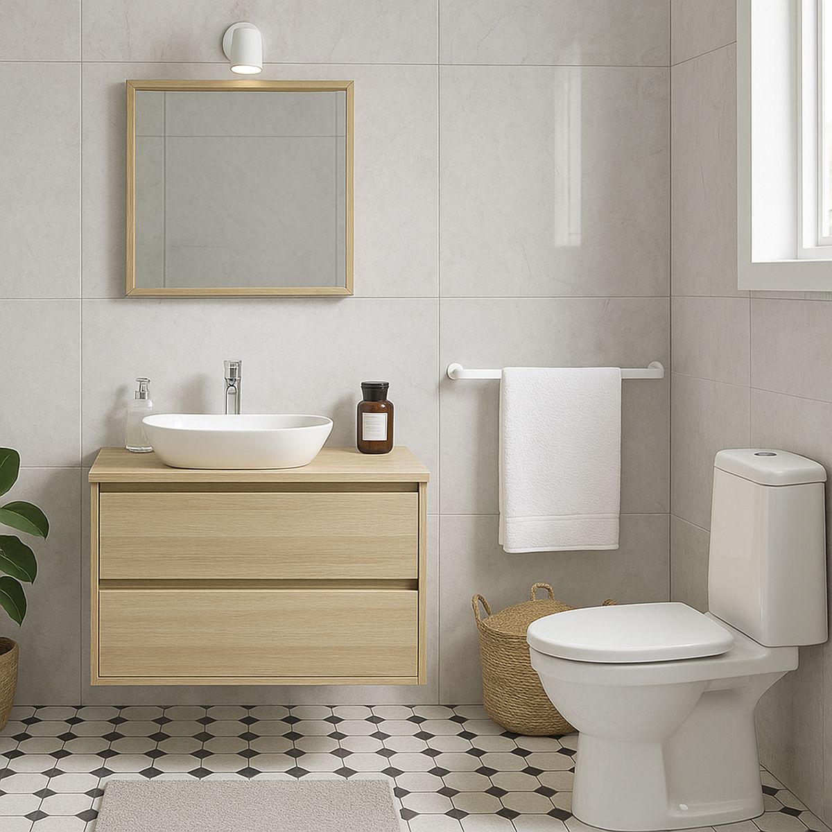 KLIPEN - Toallero de baño barra blanco mate 60 cm