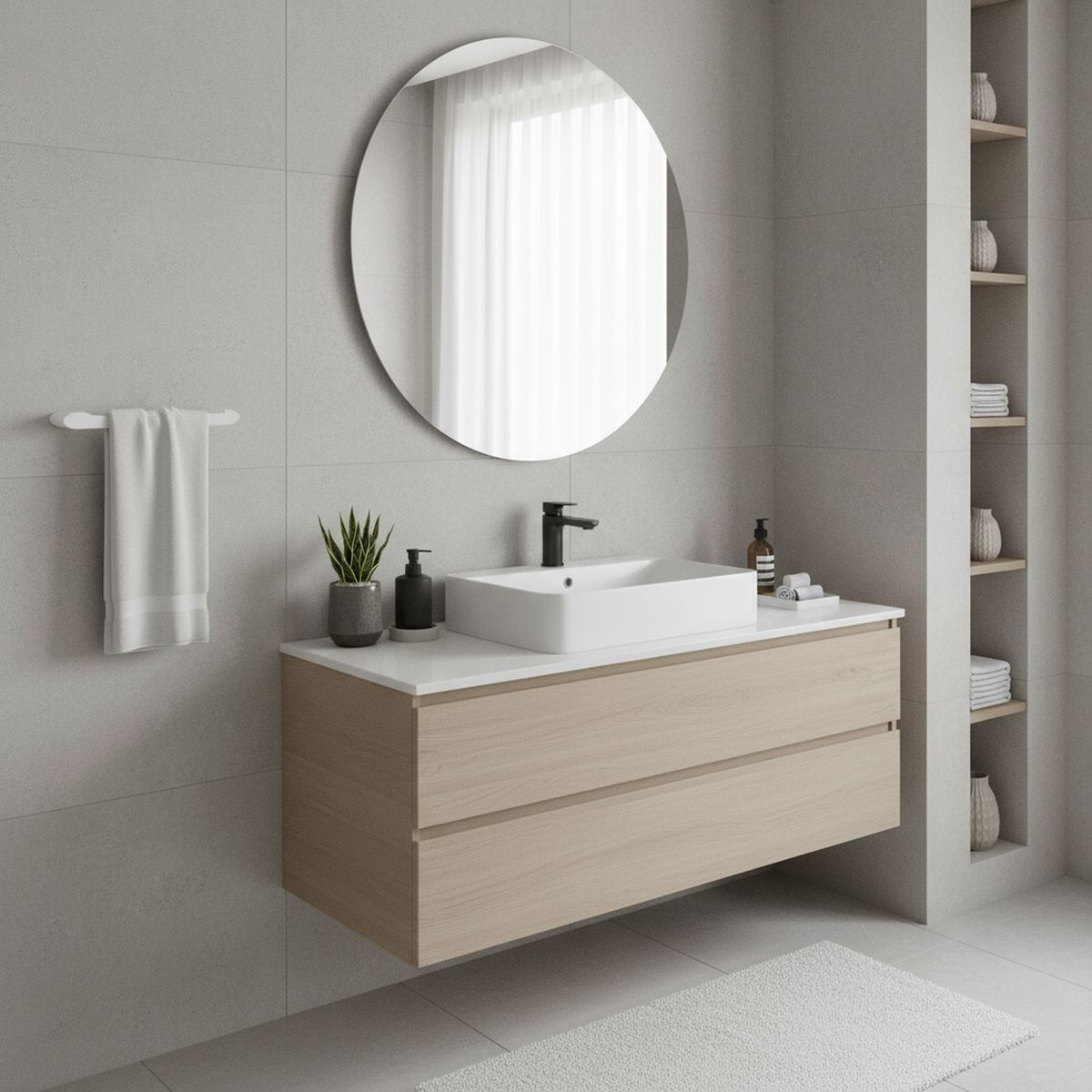 KLIPEN - Toallero de baño blanco mate