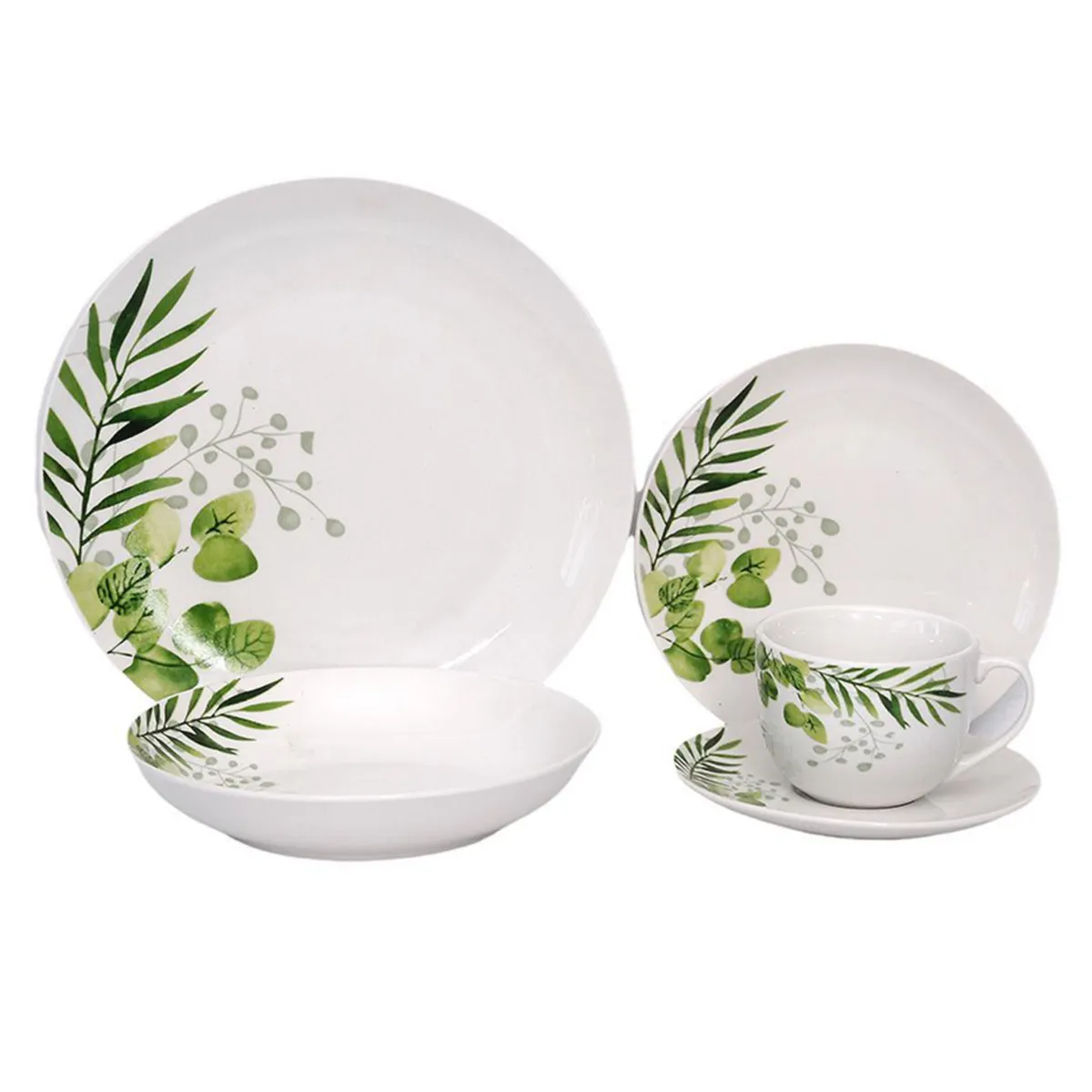 O CUISINE - Juego de vajilla 30 Piezas Porcelana Blanco