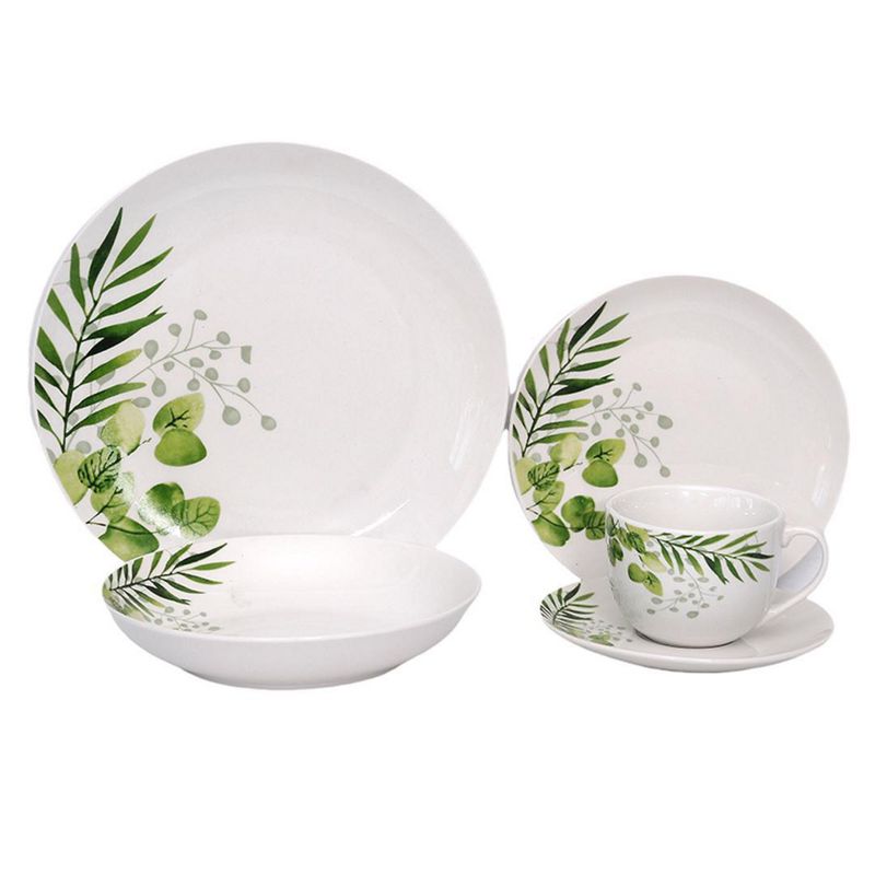 O CUISINE - Juego de vajilla 30 Piezas Porcelana  Blanco