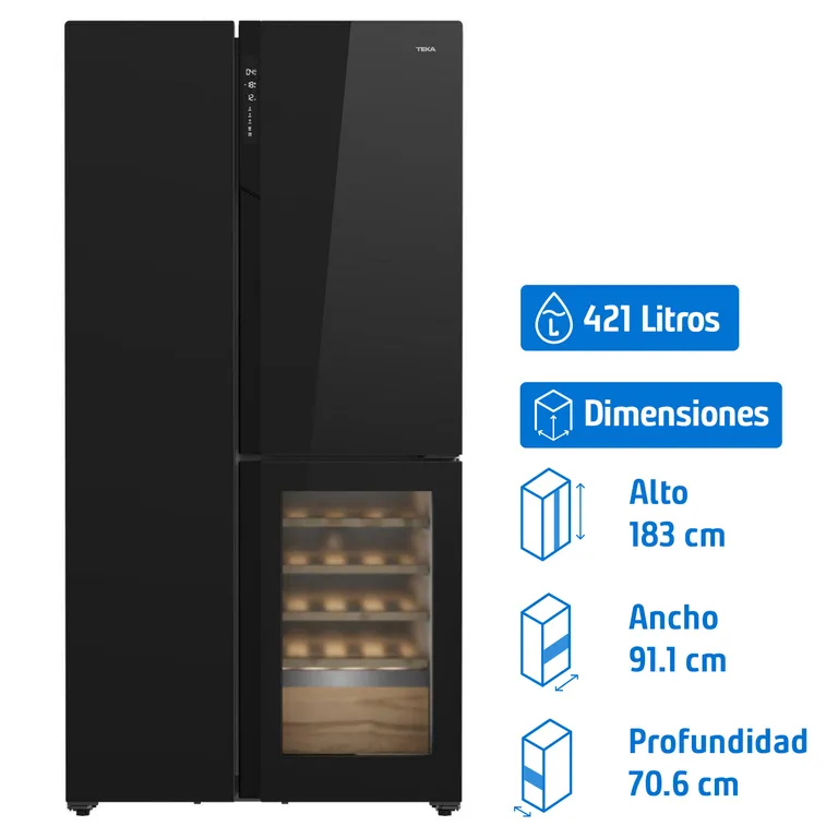 Refrigerador 2 Puertas Side by Side No Frost 421 Litros Negro RLF 85950