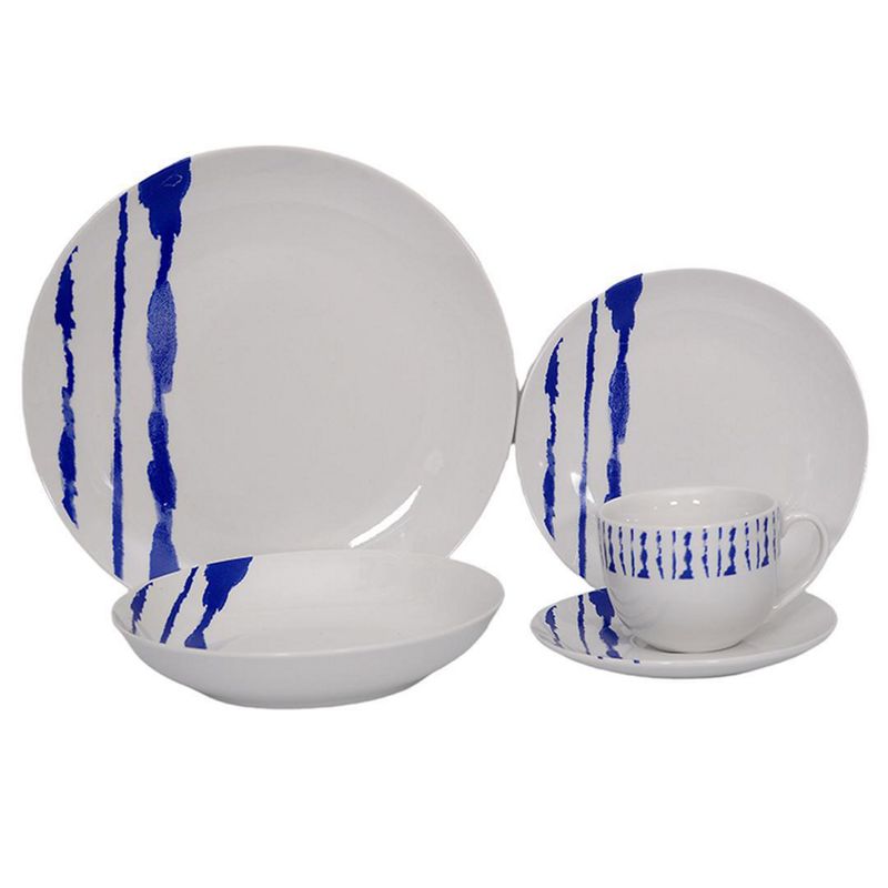 O CUISINE - Juego de vajilla 30 Piezas Porcelana  Blanco