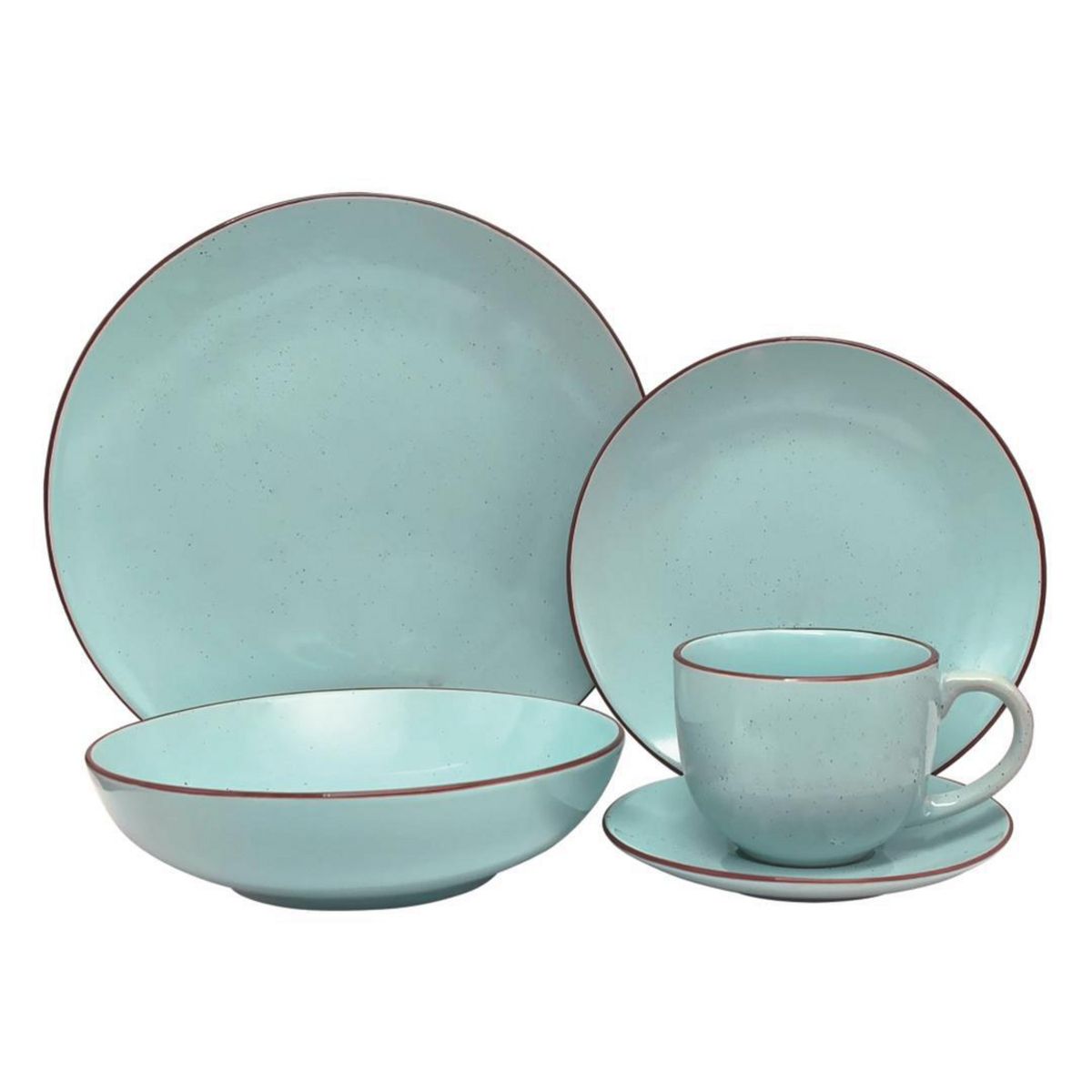 O CUISINE - Juego de vajilla 30 Piezas Cerámica STW Olivo