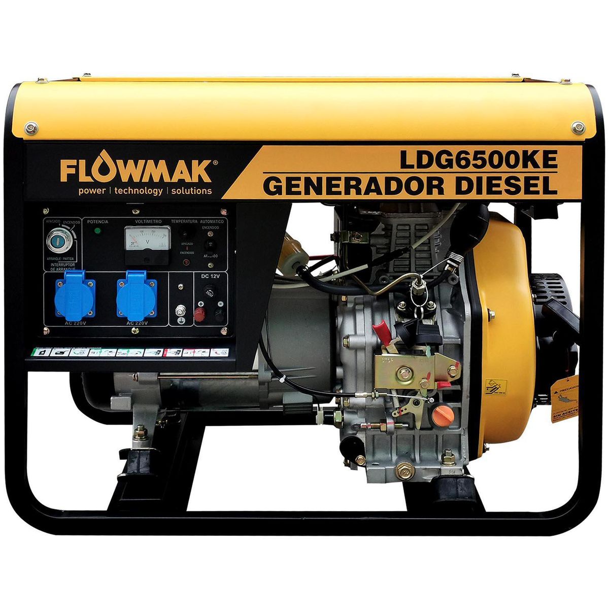 FLOWMAK - Generador a Diésel Partida Eléctrica 5000 W 12.5 l