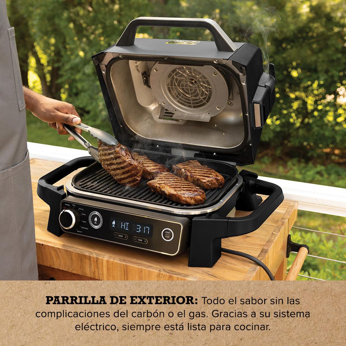 NINJA - Parrilla con Ahumador Eléctrica 2400 W Negro OG701EU