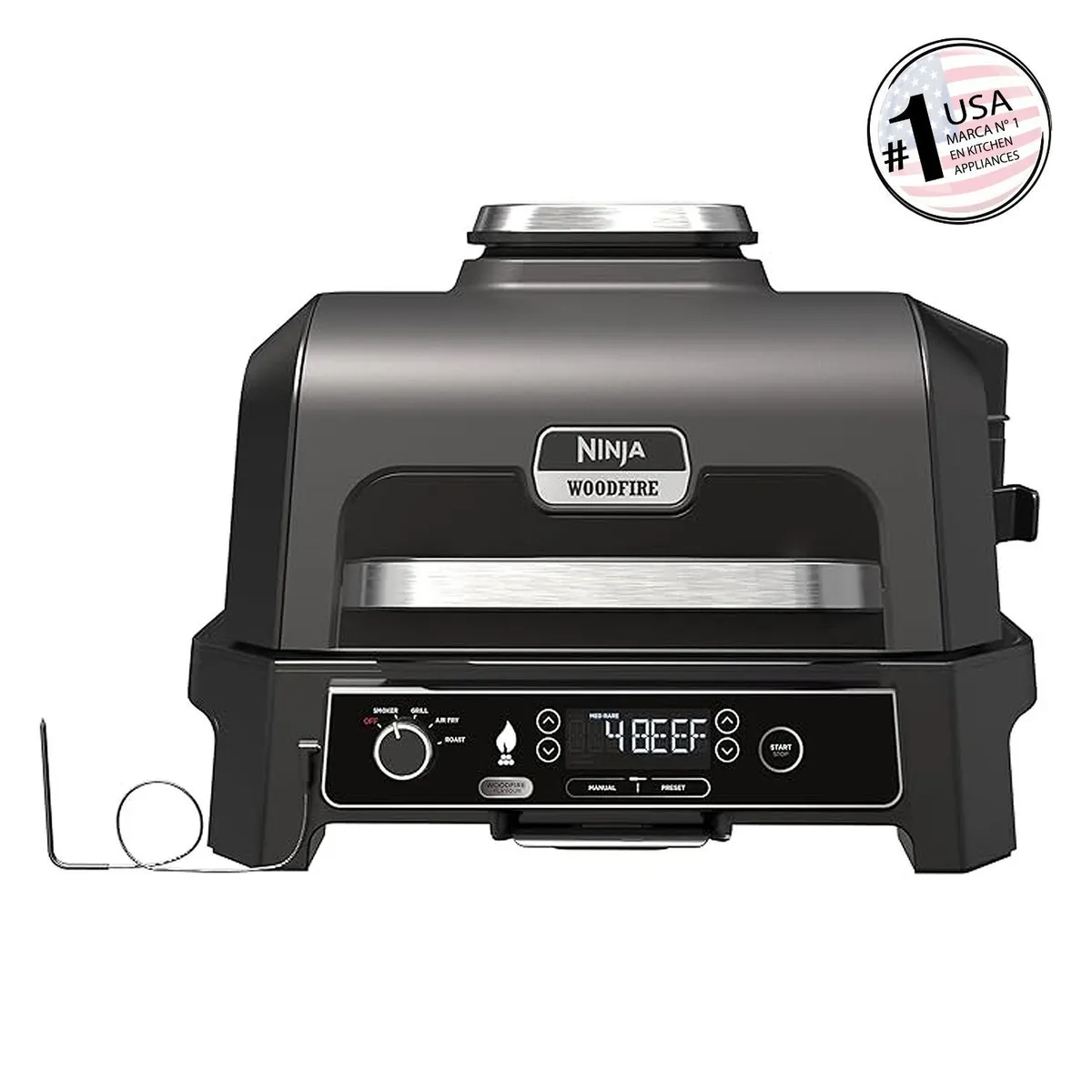 NINJA - Parrilla XL con Ahumador Eléctrica 1700 W Negro OG850EU