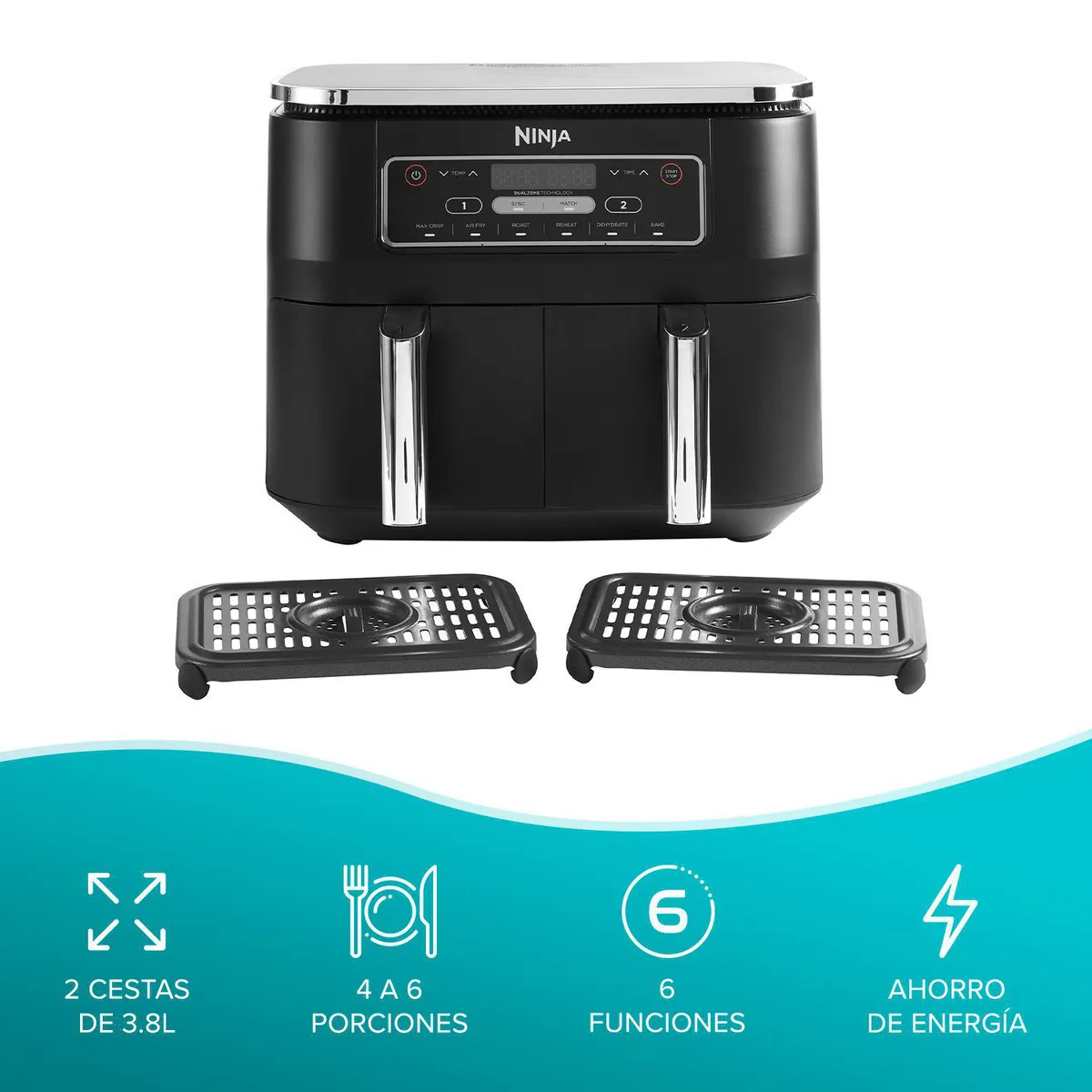 NINJA - Freidora de Aire Doble 7.6 Litros AF300EU