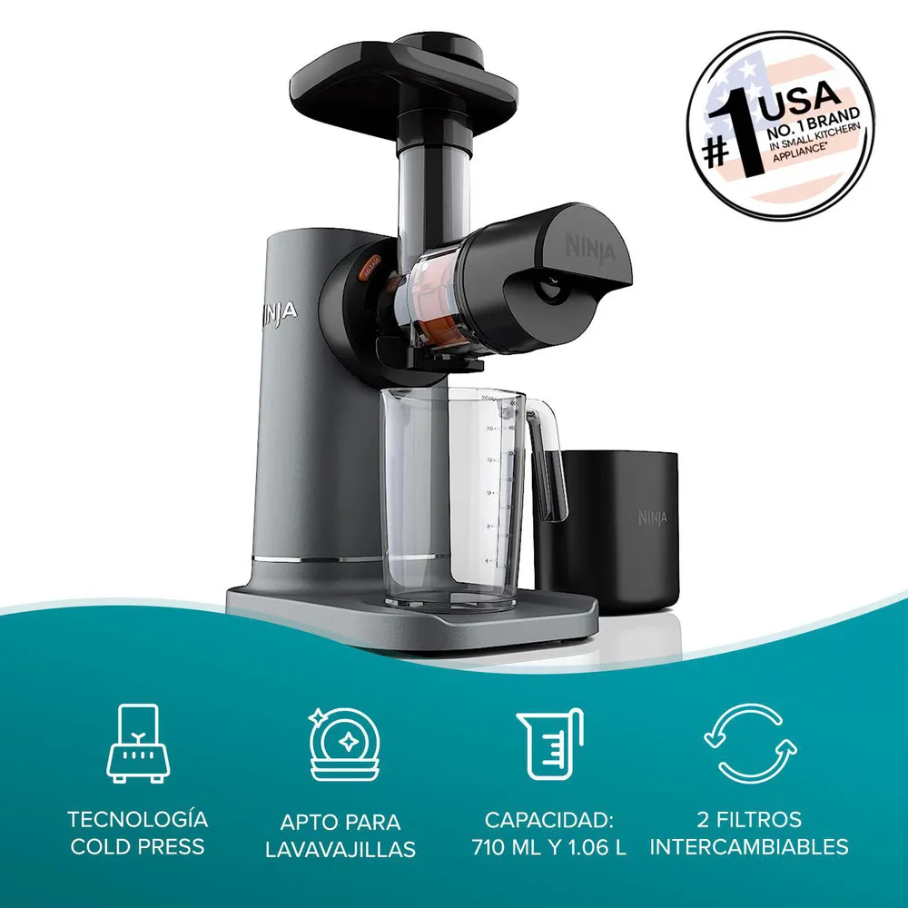 Ninja Extractor de Jugo Prensado en Frío NeverClog JC151EU Negro, foto 2