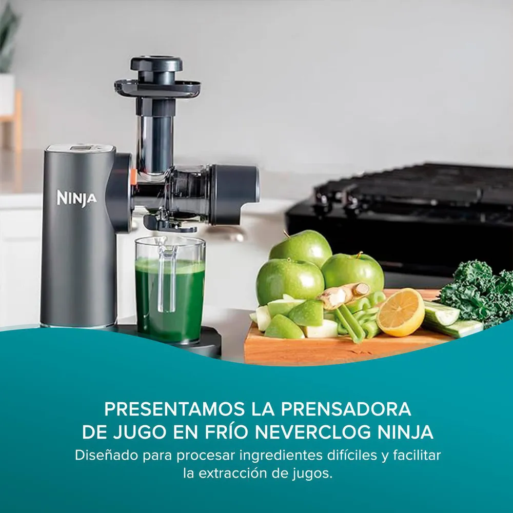Ninja Extractor de Jugo Prensado en Frío NeverClog JC151EU Negro, foto 3
