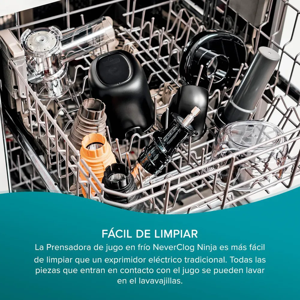 Ninja Extractor de Jugo Prensado en Frío NeverClog JC151EU Negro, foto 11