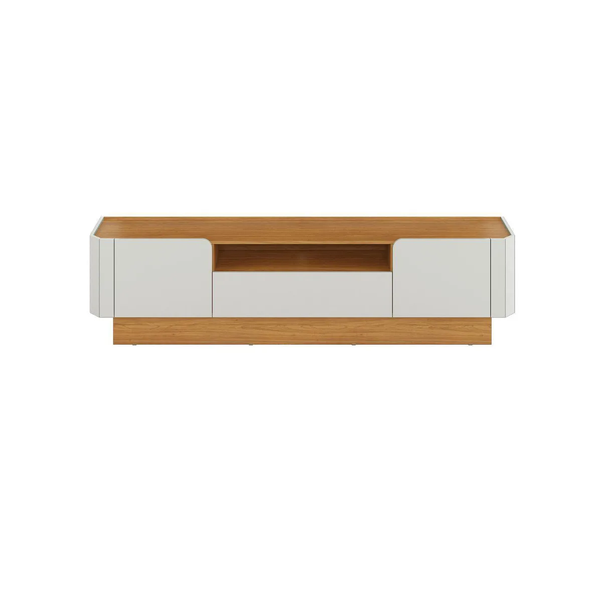 DECOCASA - Rack 75 " R427 Off White Castaño 220x57x37.5 cm