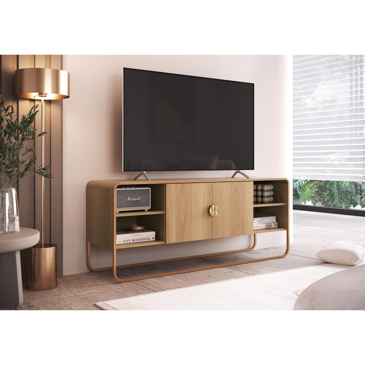 DECOCASA - Rack 65 " 28070 Café 150x60x37.5 cm