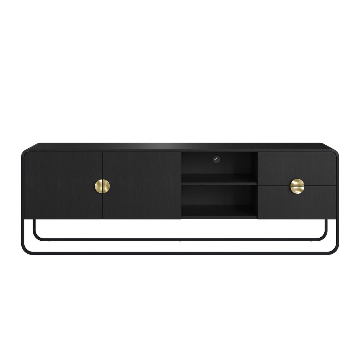 DECOCASA - Rack 75 " 28076 Negro 180x60x37.5 cm