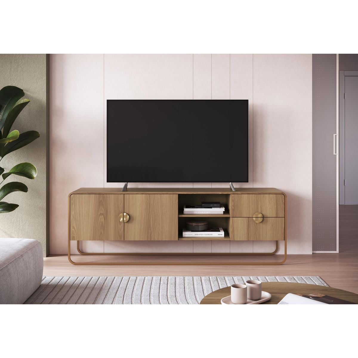 DECOCASA - Rack 75 " 28076 Café 180x60x37.5 cm