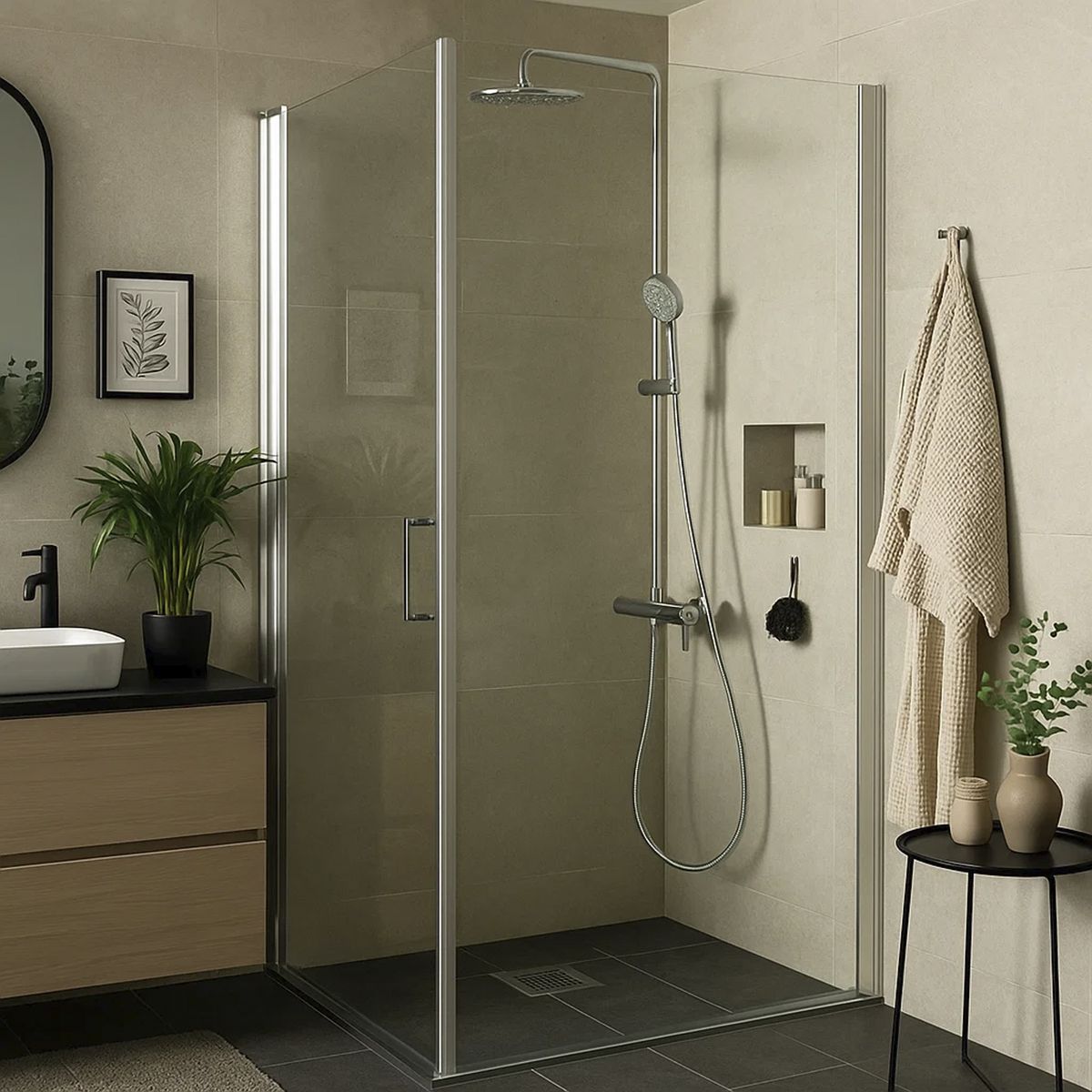 KLIPEN - Columna de ducha acero inoxidable duchas ABS cromado flexible 150