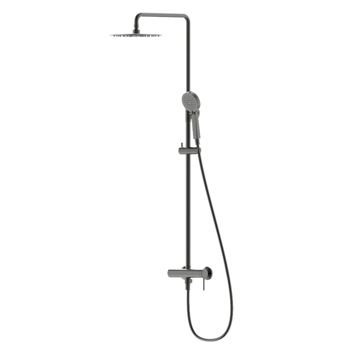 KLIPEN - Columna de ducha acero inoxidable duchas ABS flexible 150 cm gun grey